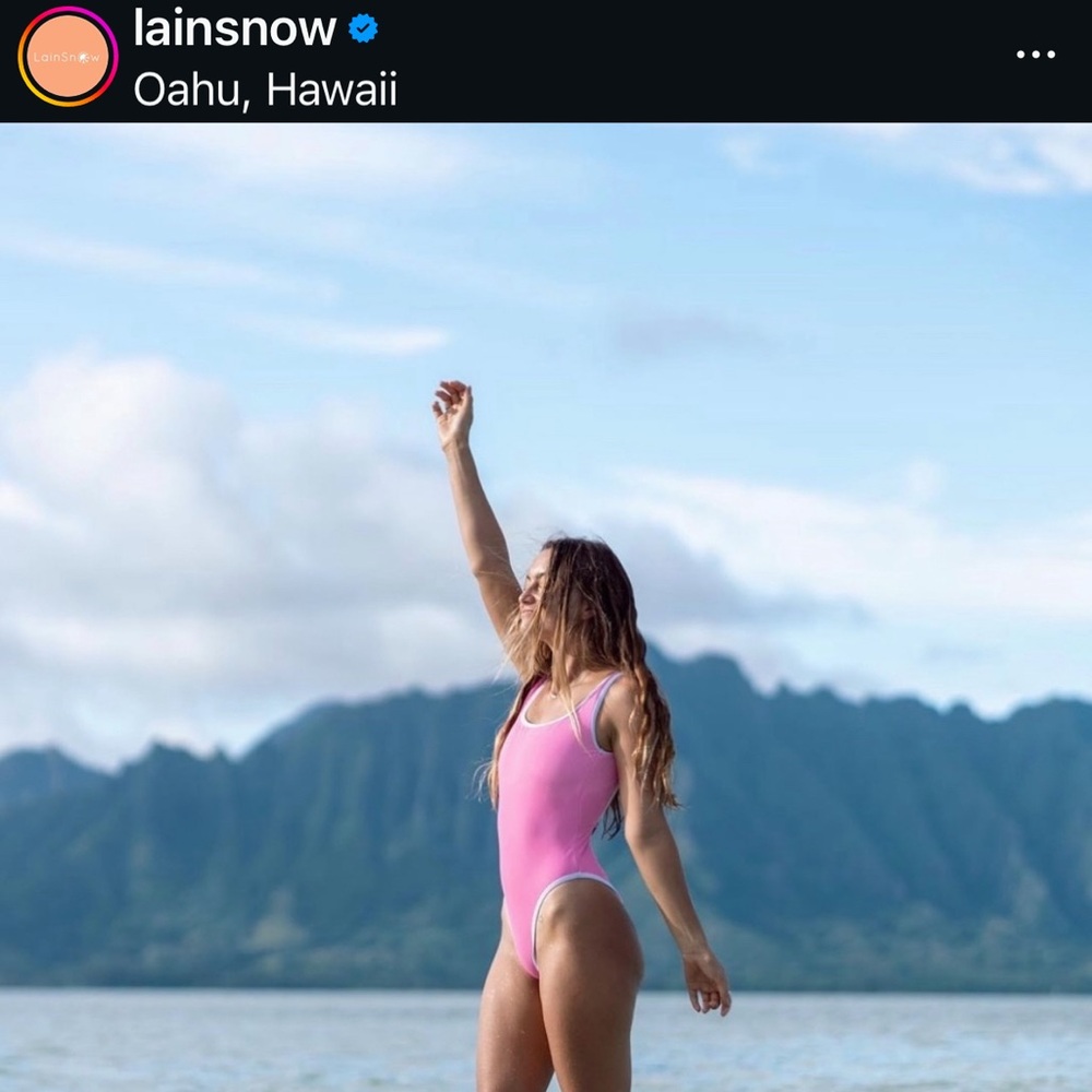 LainSnow Ocean Isle One Piece Pink Swimwear